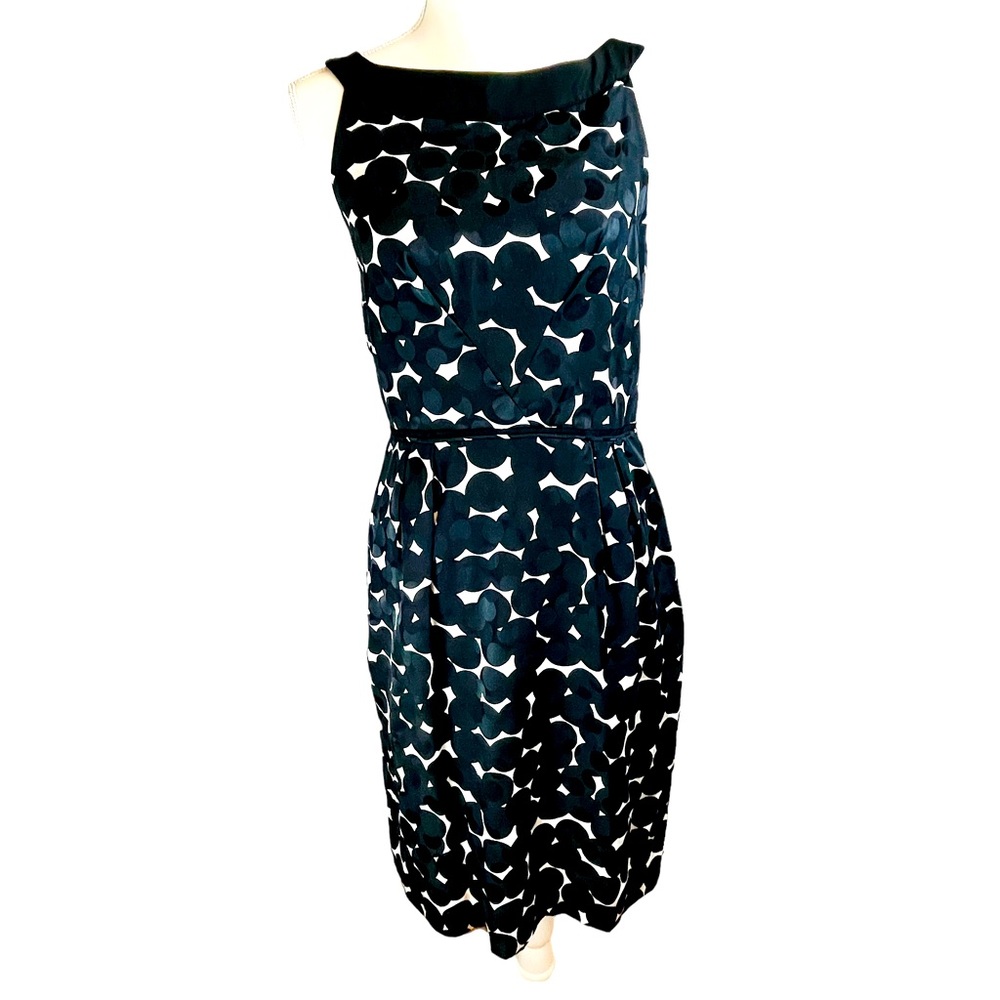 VIVIENNE TAM Silk Polka‎ Dot Sheath Dress Sz 8 Black White Office Work Career - Picture 11 of 11
